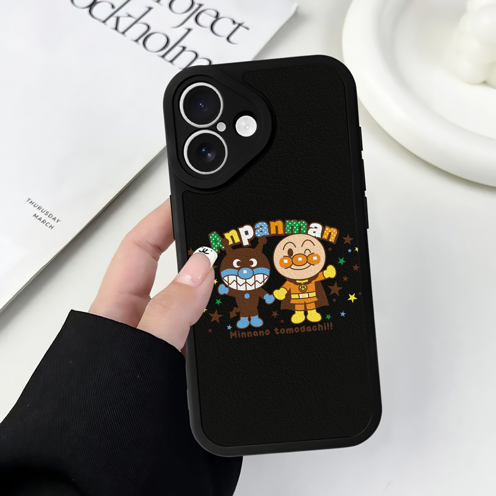 （画像用） アンパンマン Anpanman 【iPhone 16シリーズ対応】シリコンスマホケース（レザー調） 材質：シリコン